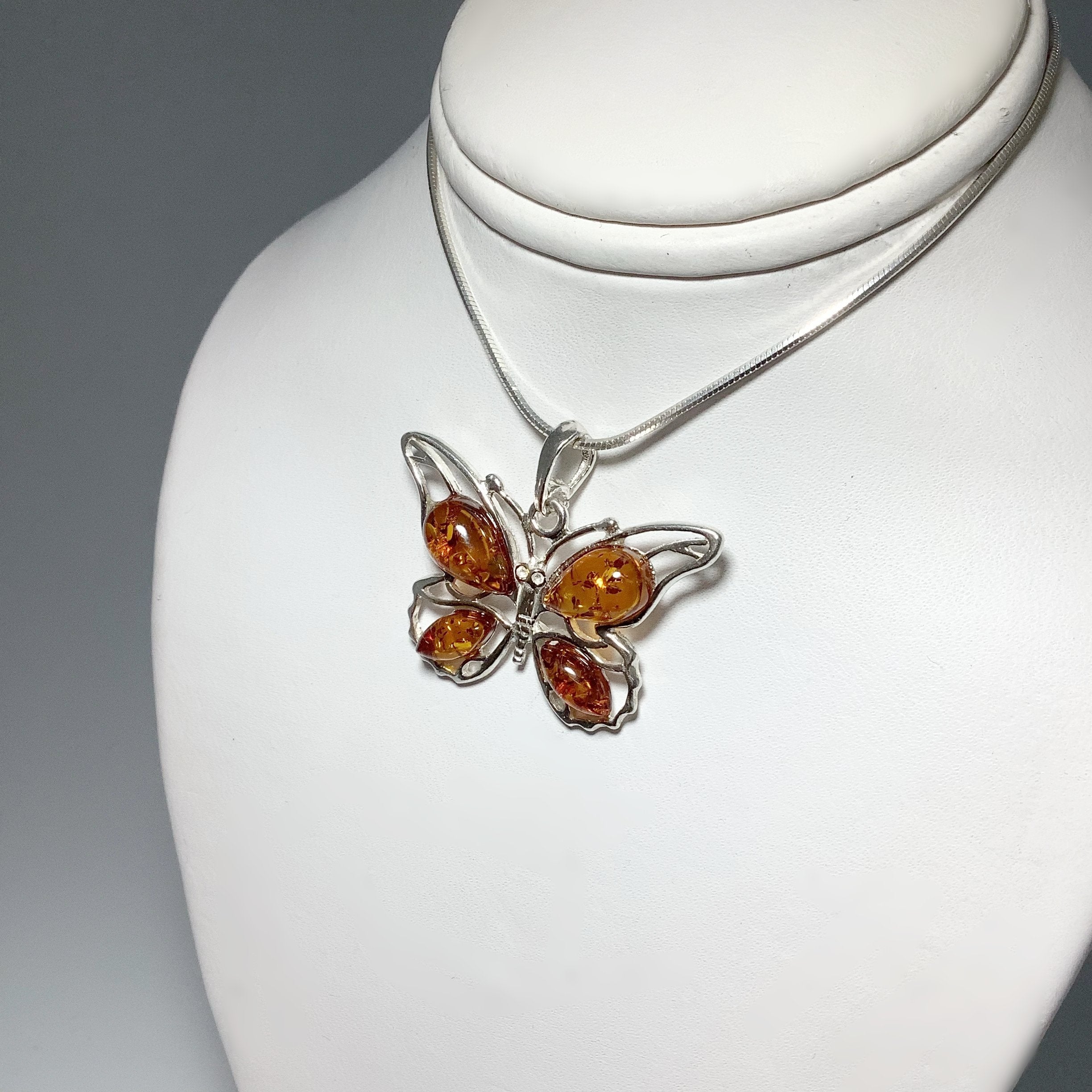 Amber on sale butterfly necklace