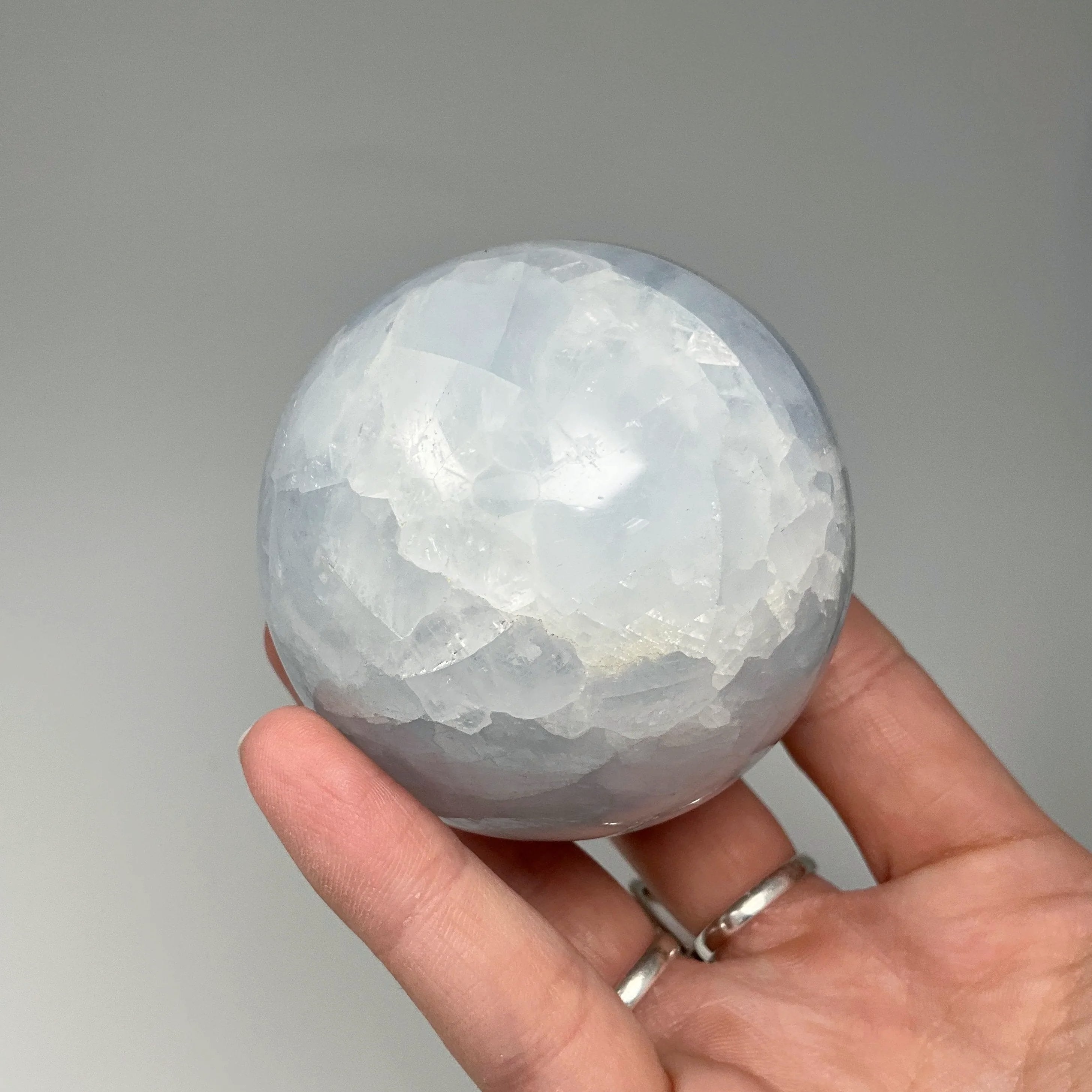 Carribean Calcite offers Sphere Egg, Blue Calcite Gemstone Crystal Stone - 323 Gram , 80*53 mm