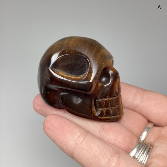 Carved Tiger Eye Skull