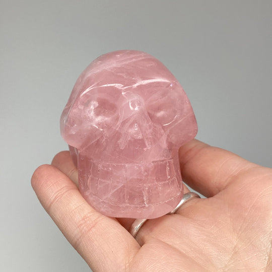 Carved Rose Quartz Skull