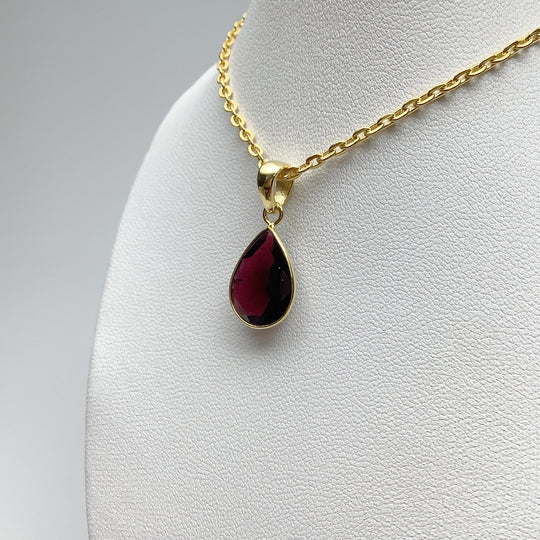 Garnet Gold Finish Pendant