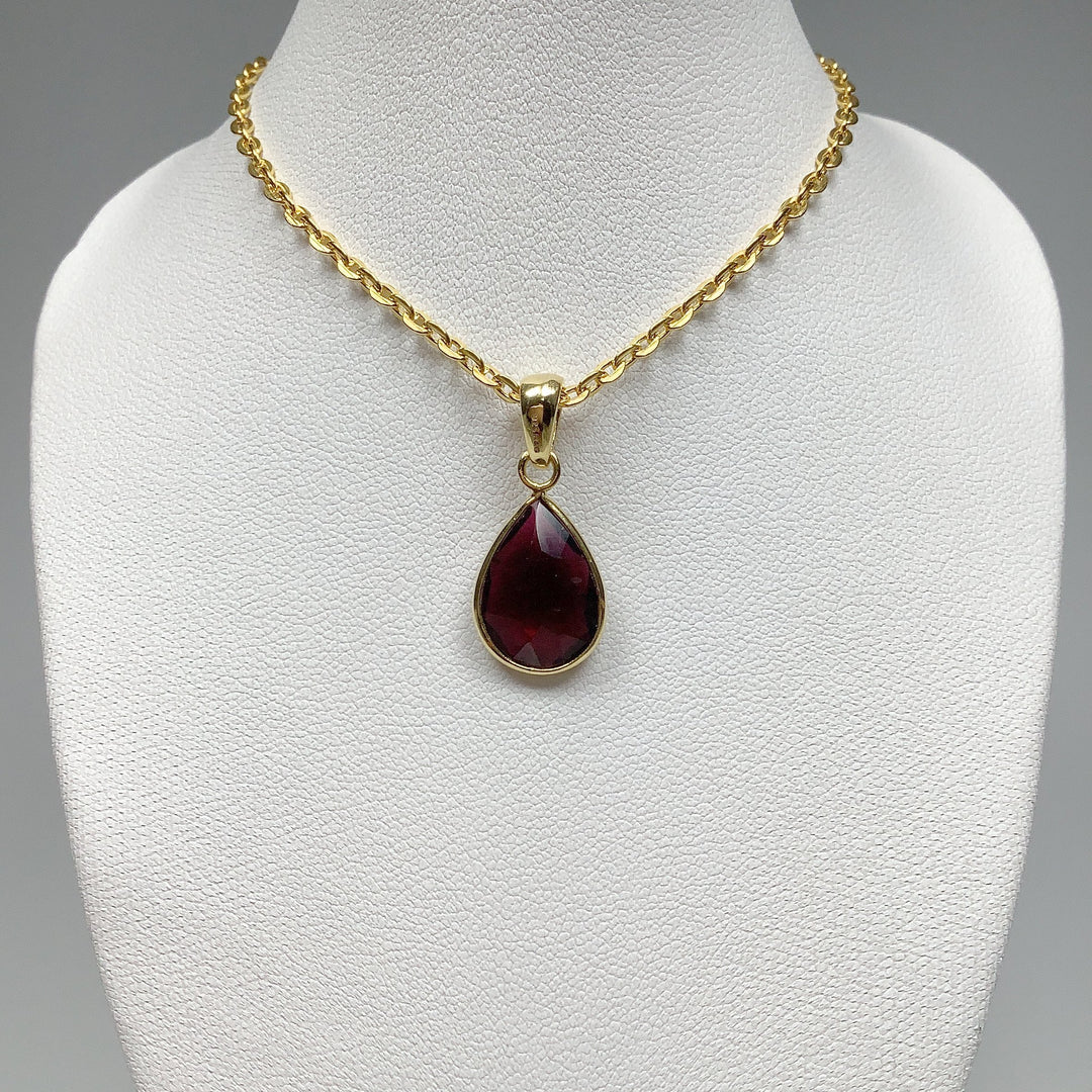 Garnet Gold Finish Pendant