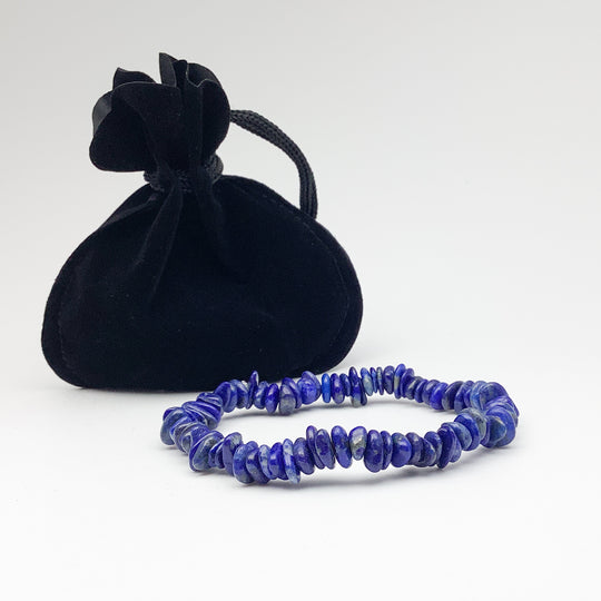 Lapis Lazuli Chip Beaded Bracelet