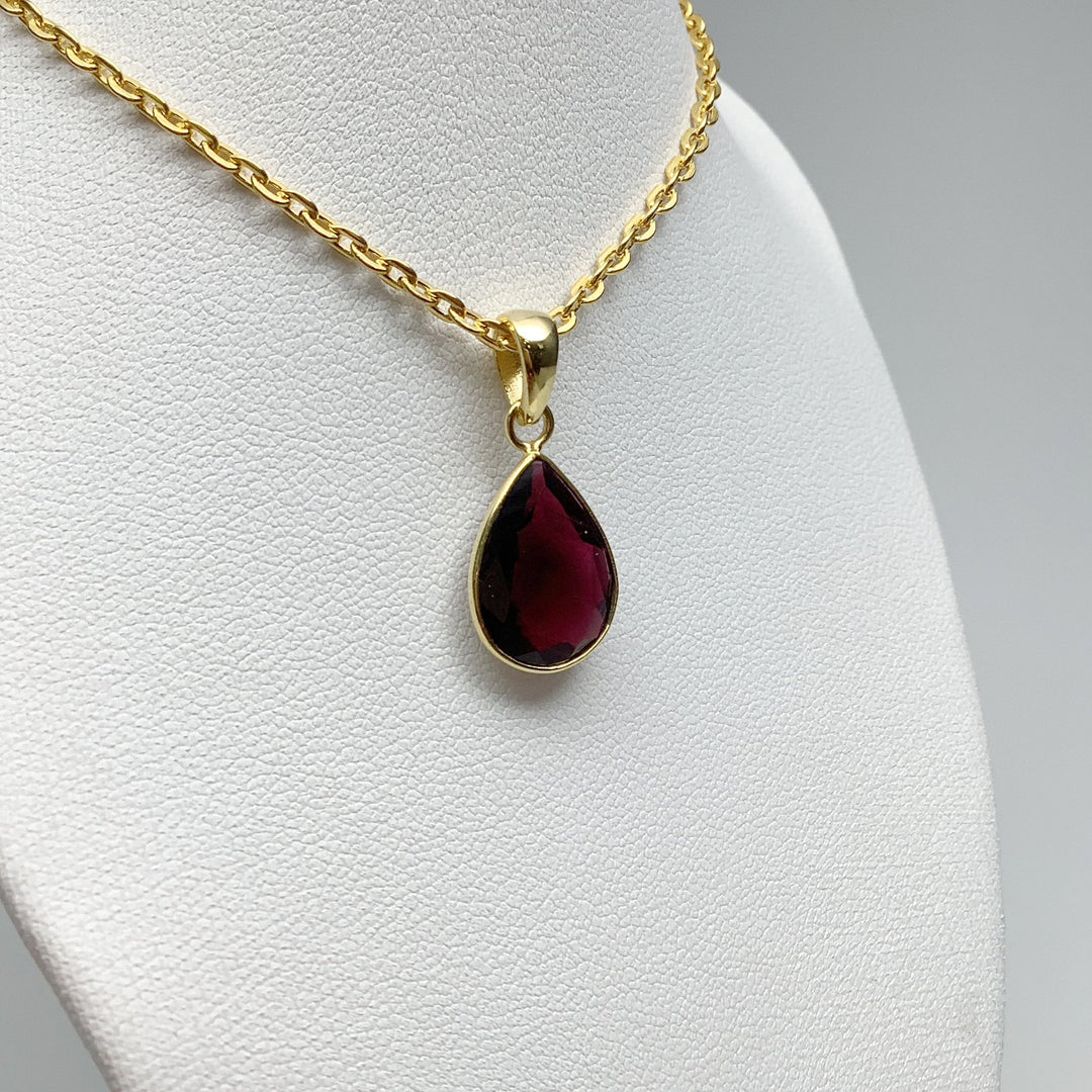 Garnet Gold Finish Pendant