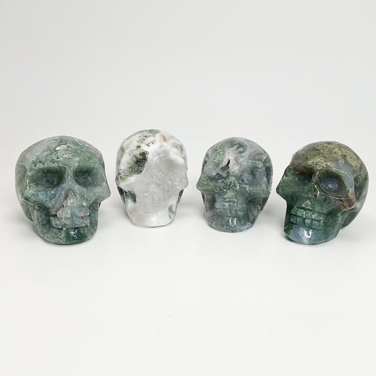 Moss Agate Skulls