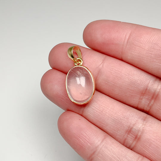 Rose Quartz Gold Finish Pendant