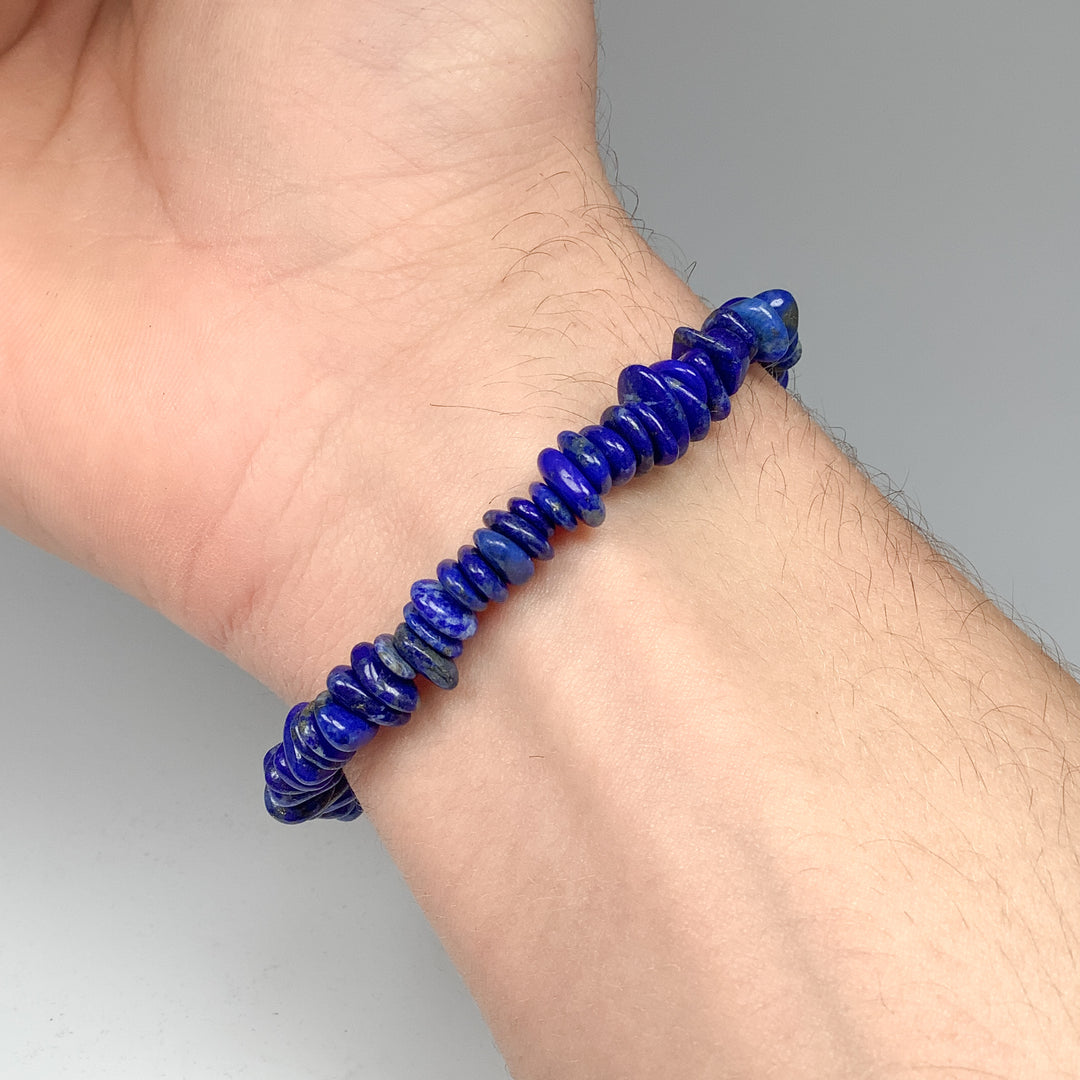 Lapis Lazuli Chip Beaded Bracelet