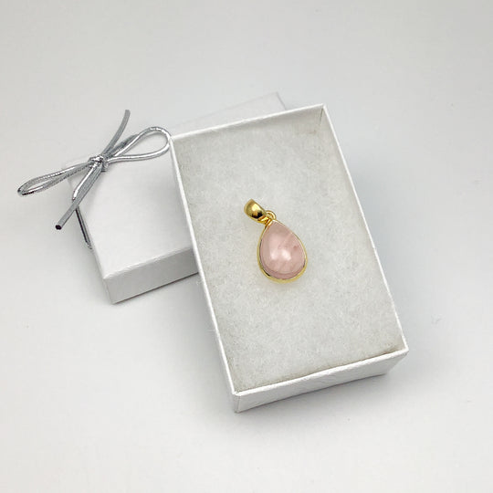 Rose Quartz Gold Finish Pendant