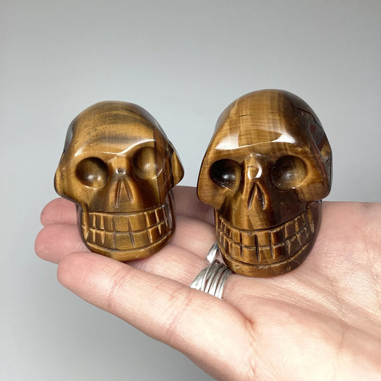 Carved Tiger Eye Skull