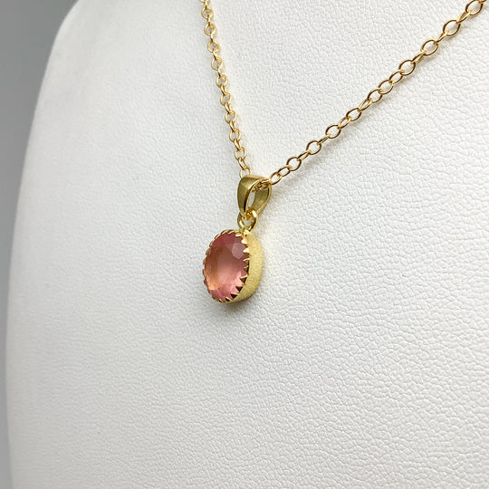 Rose Quartz Gold Finish Pendant