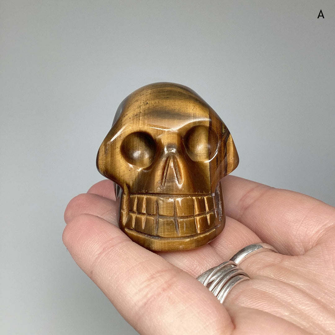 Carved Tiger Eye Skull