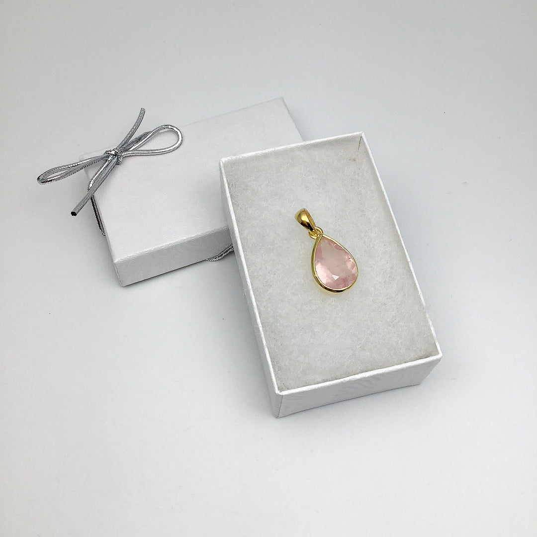 Rose Quartz Gold Finish Pendant