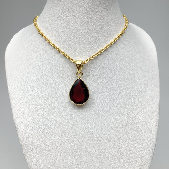 Garnet Gold Finish Pendant