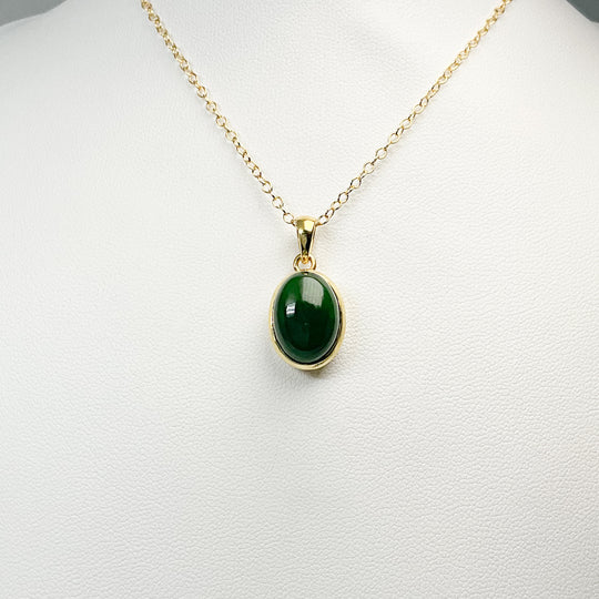 Canadian Jade Gold Finish Pendant