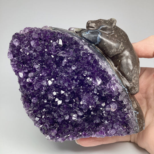 Amethyst Bear Carving