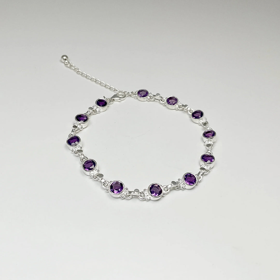 Amethyst Sterling Silver Bracelet