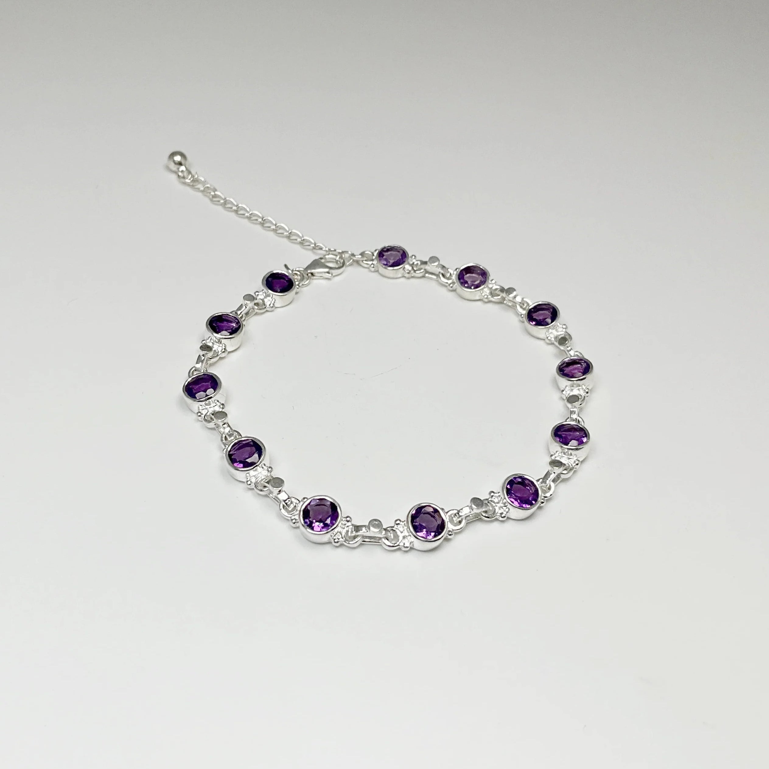 Amethyst Sterling Silver Bracelet