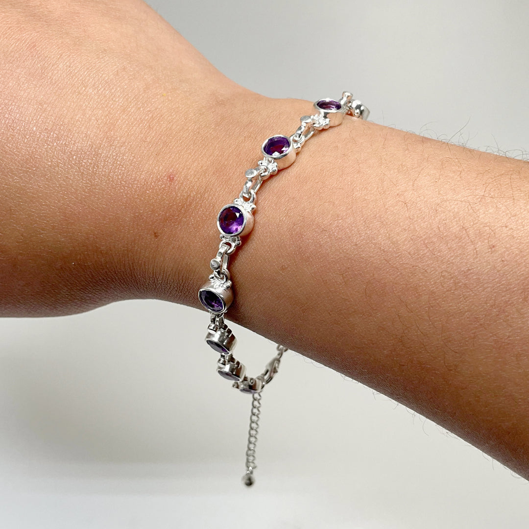 Amethyst Sterling Silver Bracelet