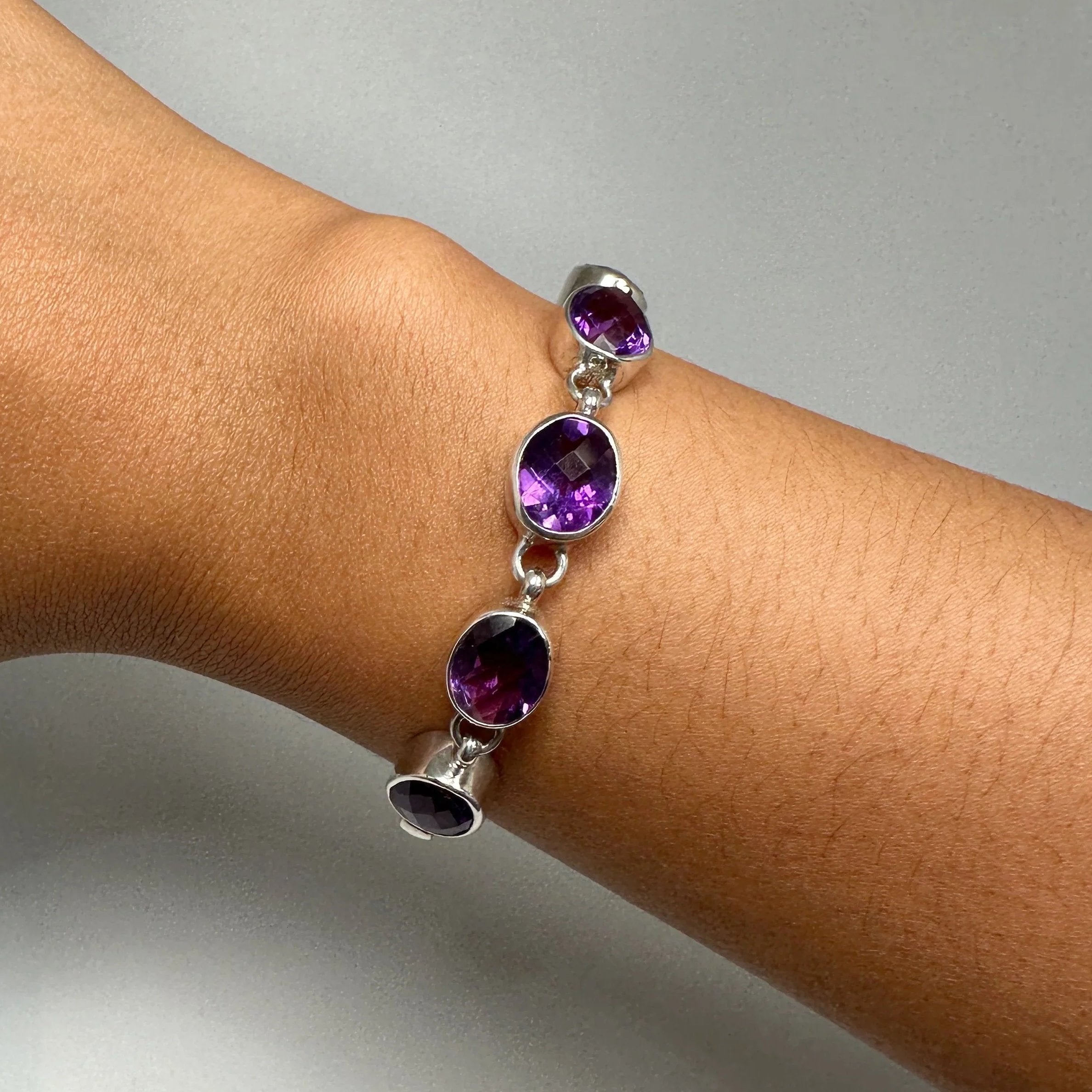 Amethyst Sterling Silver Bracelet