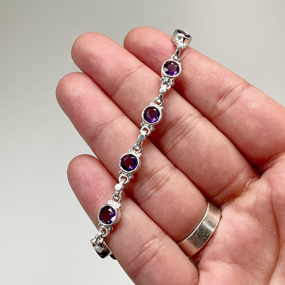 Amethyst Sterling Silver Bracelet