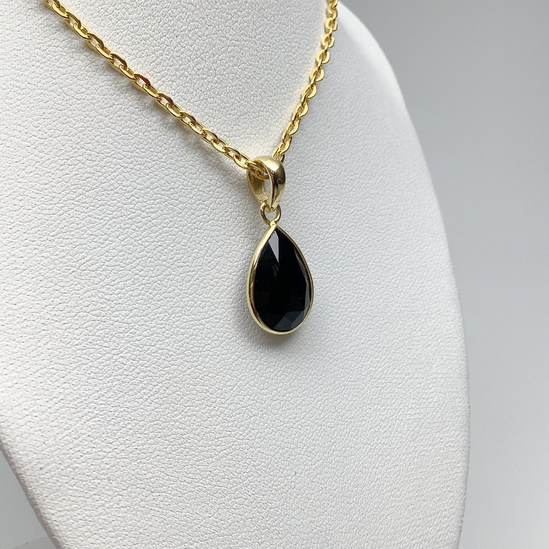 Black Onyx Gold Finish Pendant