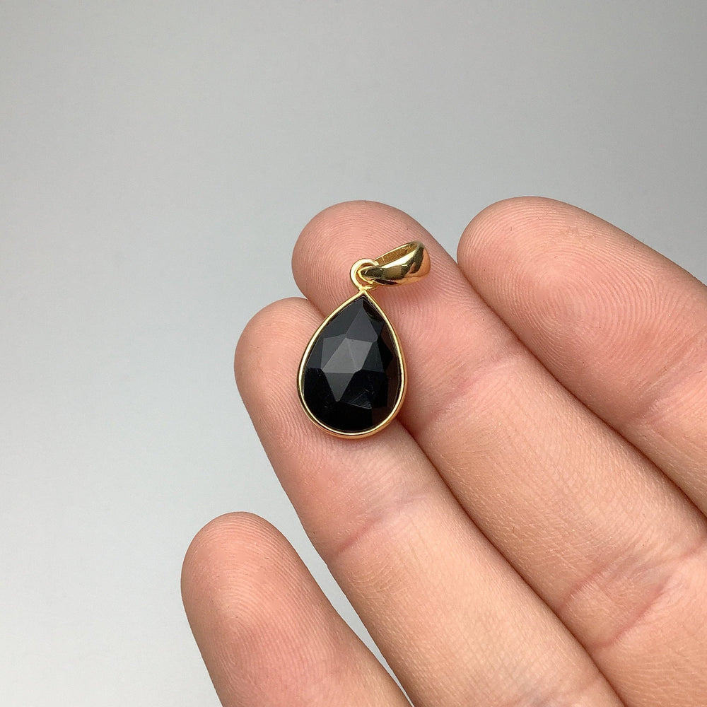 Black Onyx Gold Finish Pendant