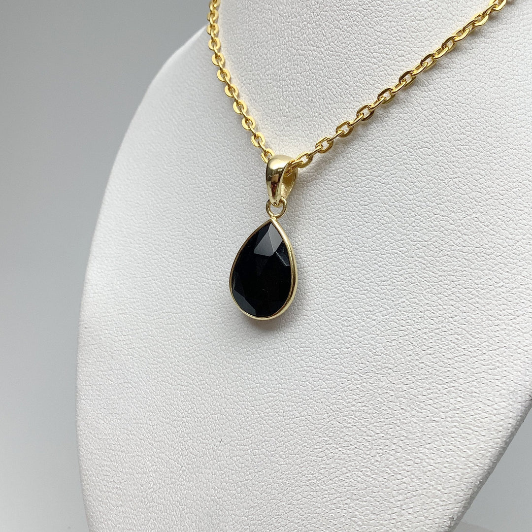 Black Onyx Gold Finish Pendant