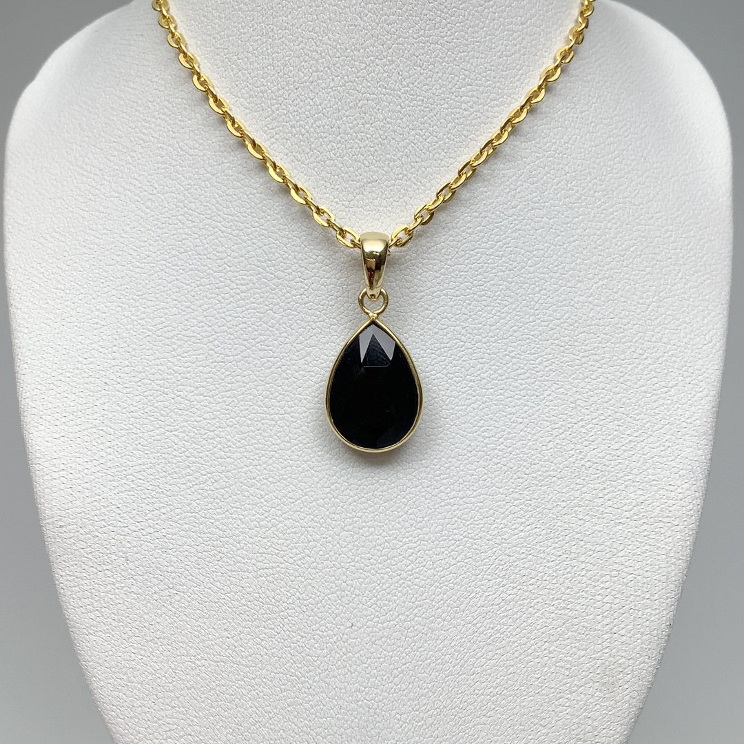 Black Onyx Gold Finish Pendant