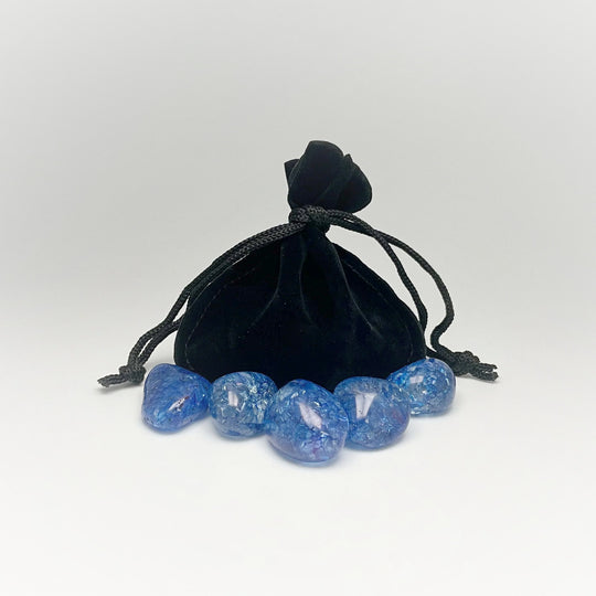 Blue Crackle Quartz Small Tumbles Pouch