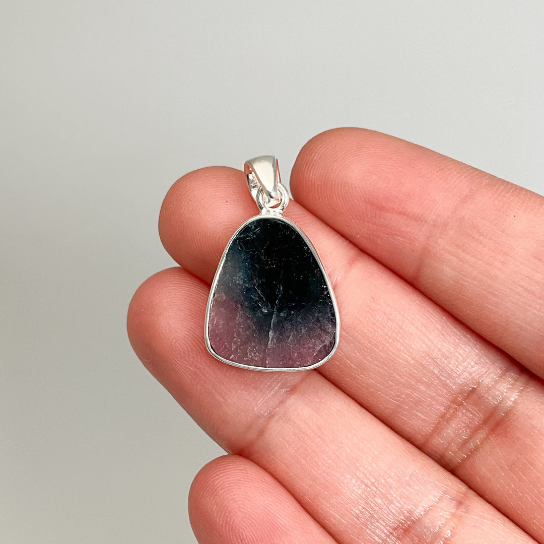 Blue and Pink Mixed Tourmaline Pendant