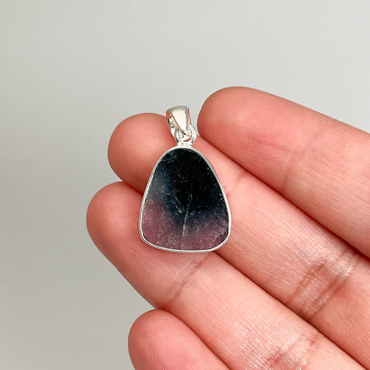 Blue and Pink Mixed Tourmaline Pendant