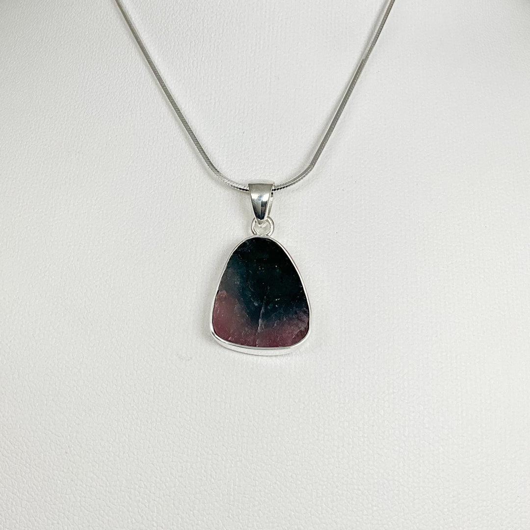 Blue and Pink Mixed Tourmaline Pendant