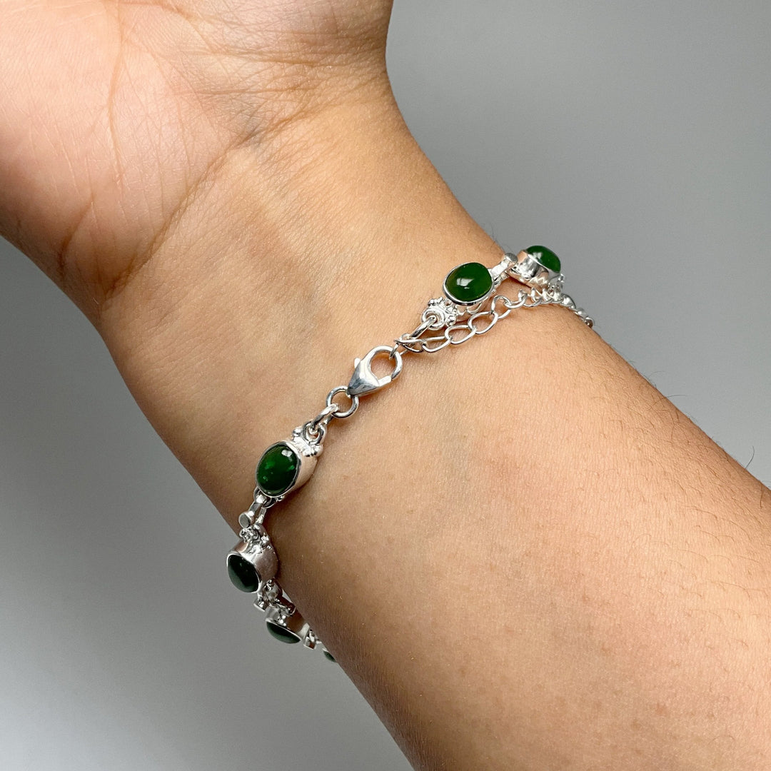 Canadian Jade Sterling Silver Bracelet