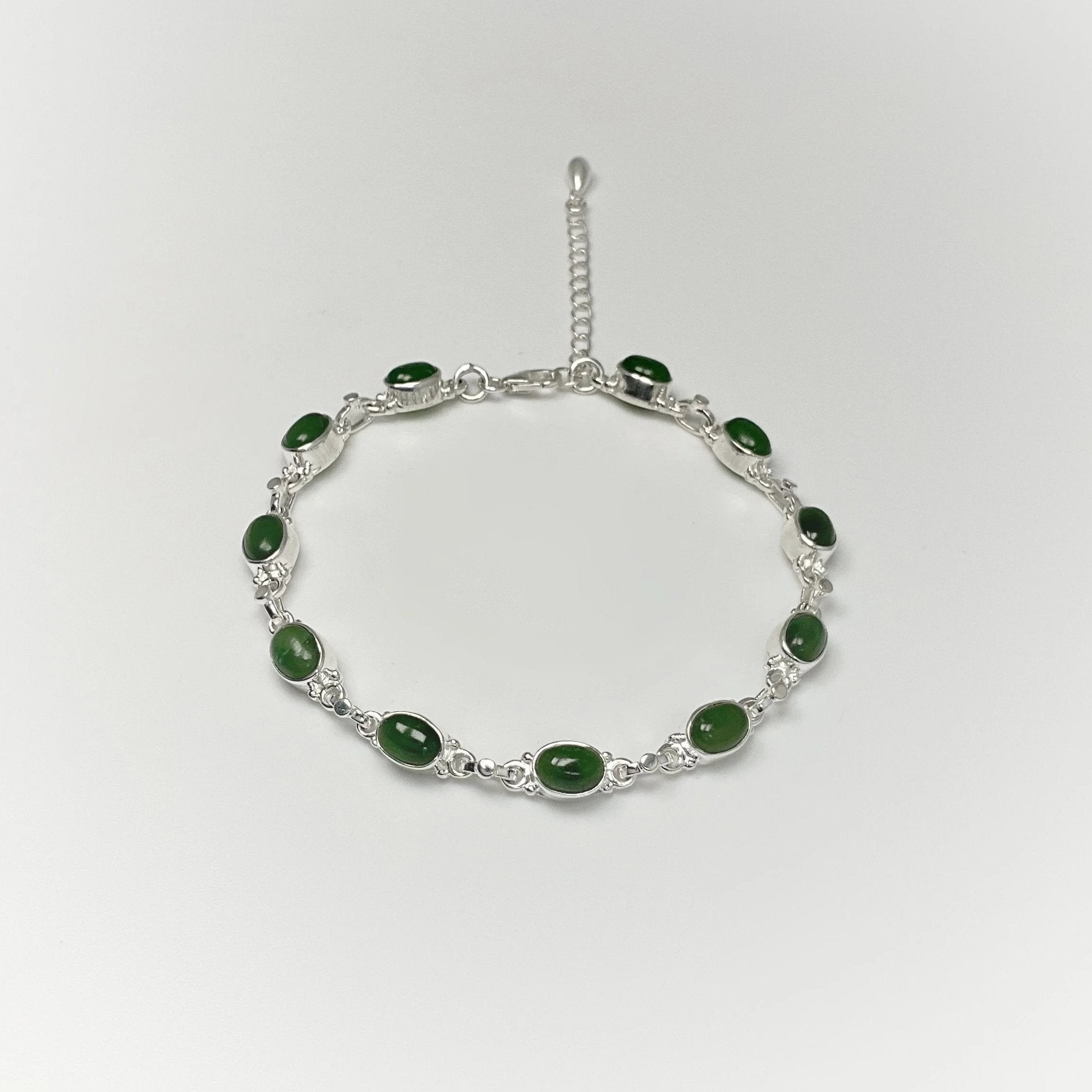 Canadian Jade Sterling Silver Bracelet