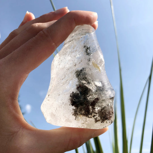 Carved Lodalite Quartz Flame