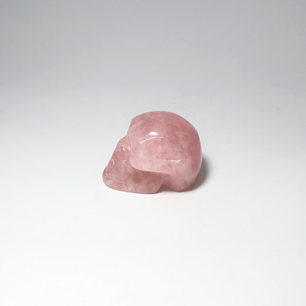 Carved Rose Quartz Skull