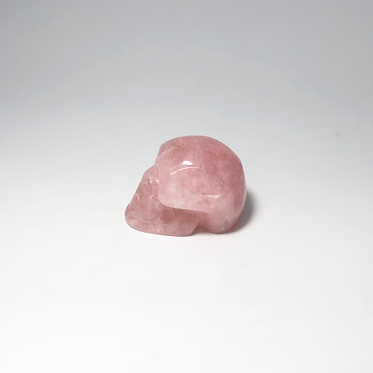 Carved Rose Quartz Skull