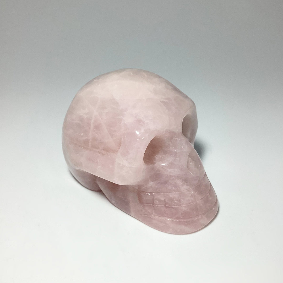 Carved Rose Quartz Skull