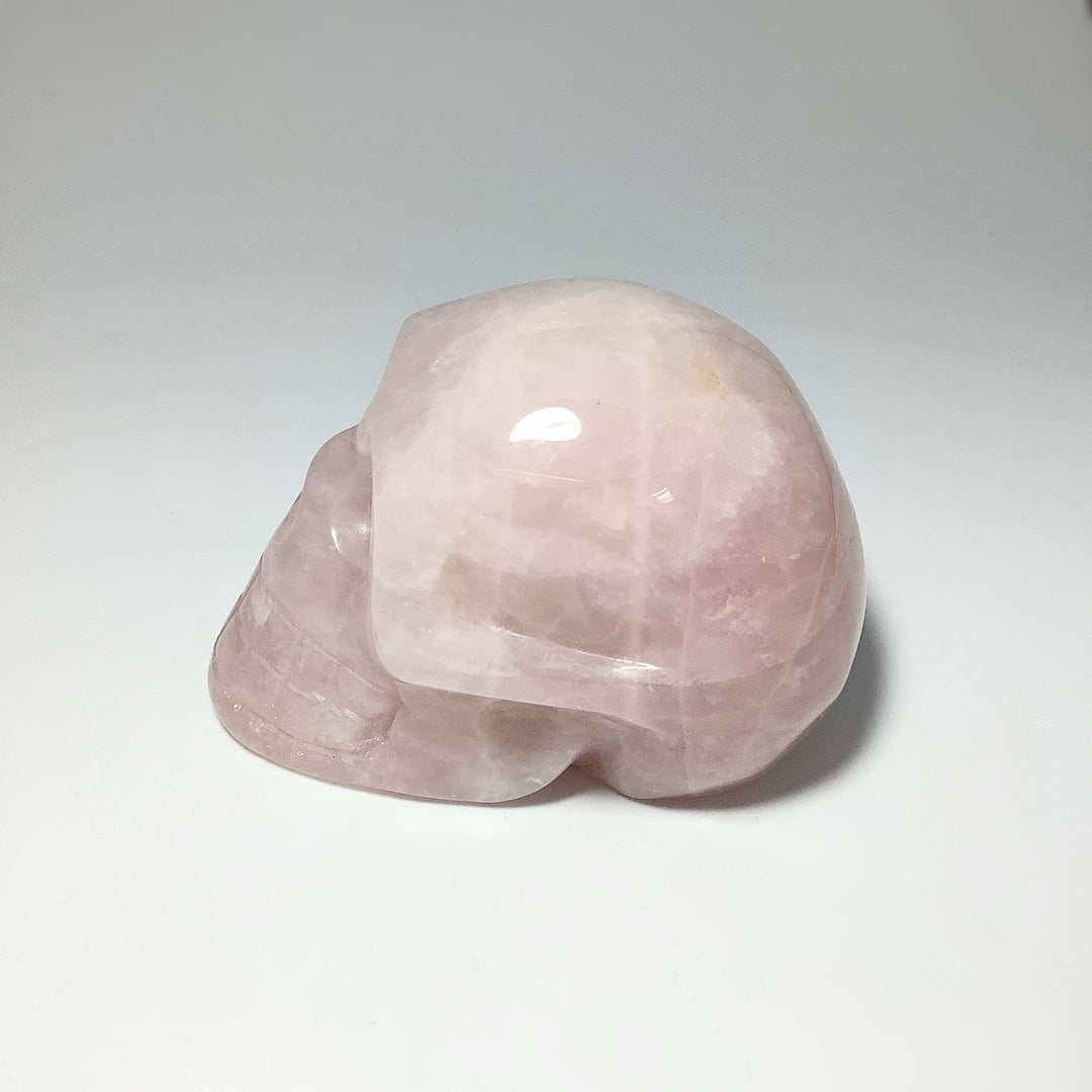 Carved Rose Quartz Skull