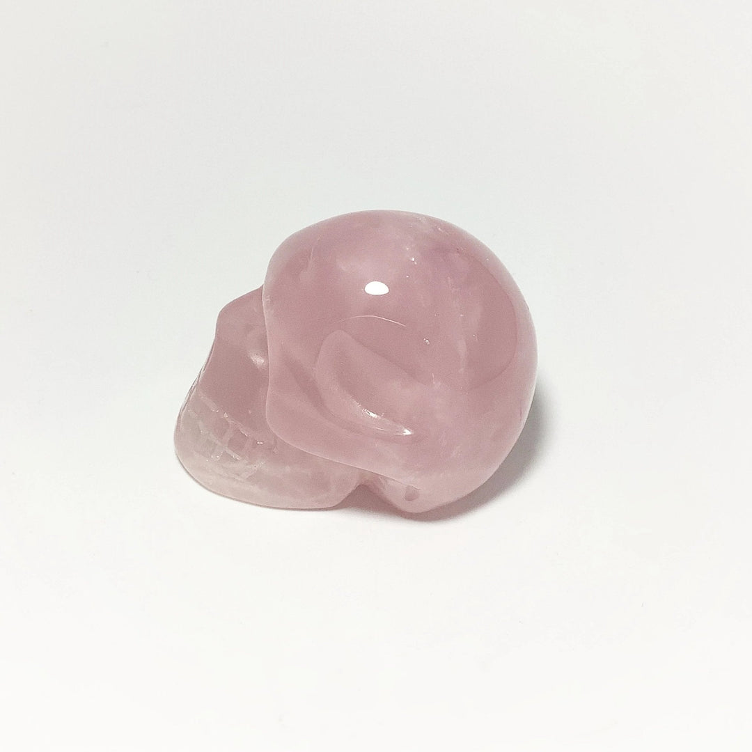 Carved Rose Quartz Skull