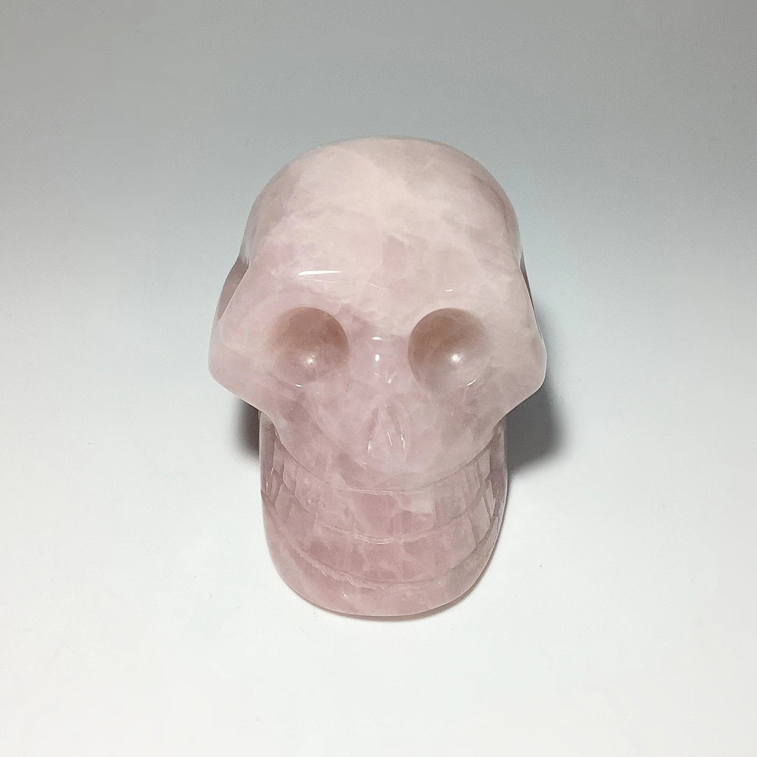 Carved Rose Quartz Skull