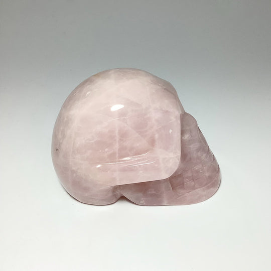 Carved Rose Quartz Skull