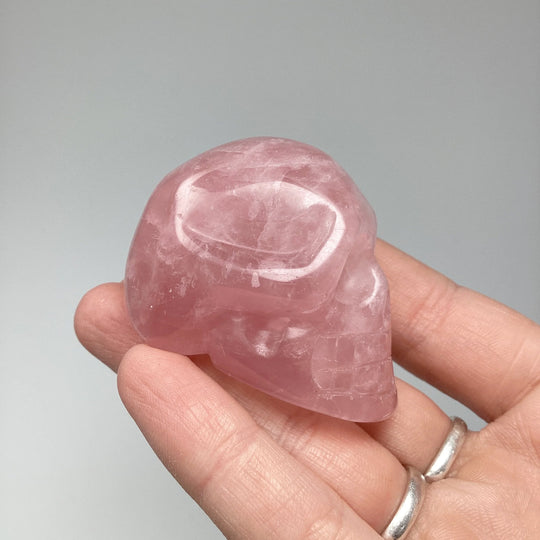 Carved Rose Quartz Skull