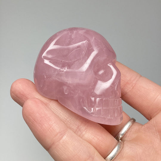 Carved Rose Quartz Skull