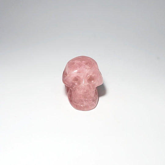 Carved Rose Quartz Skull