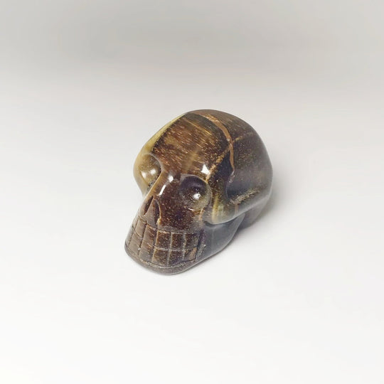 Carved Tiger Eye Skull