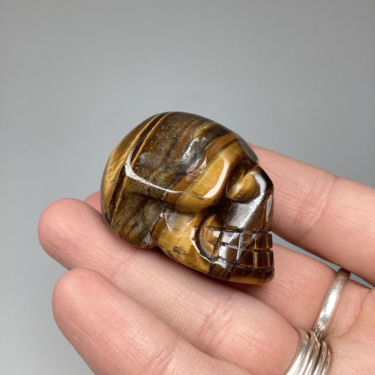 Carved Tiger Eye Skull