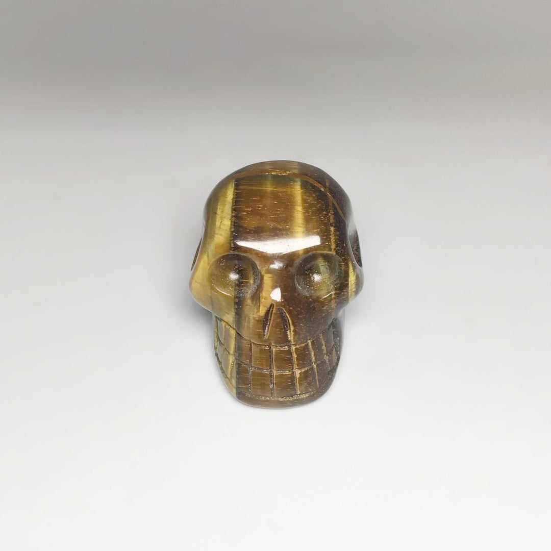 Carved Tiger Eye Skull