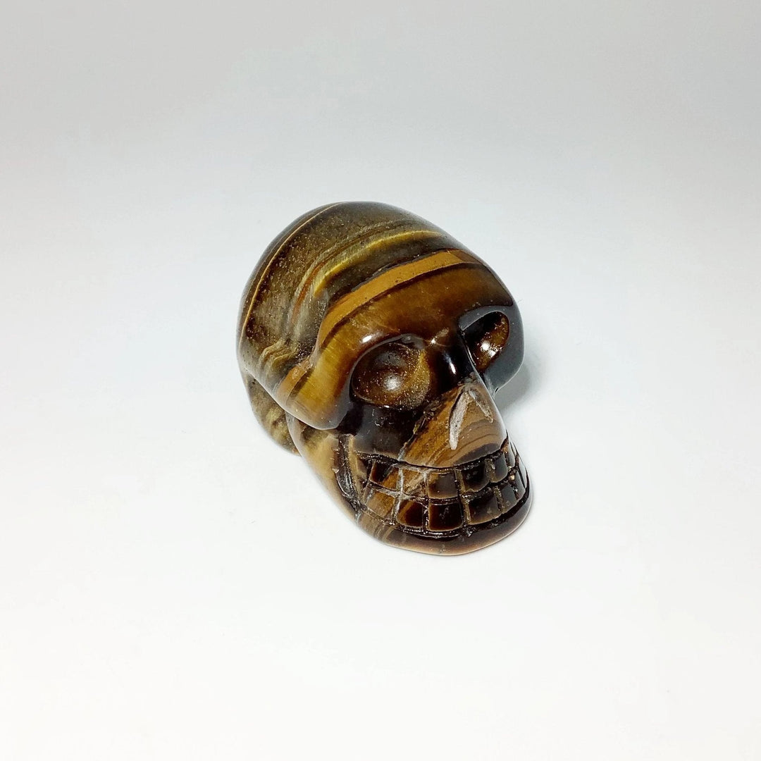 Carved Tiger Eye Skull