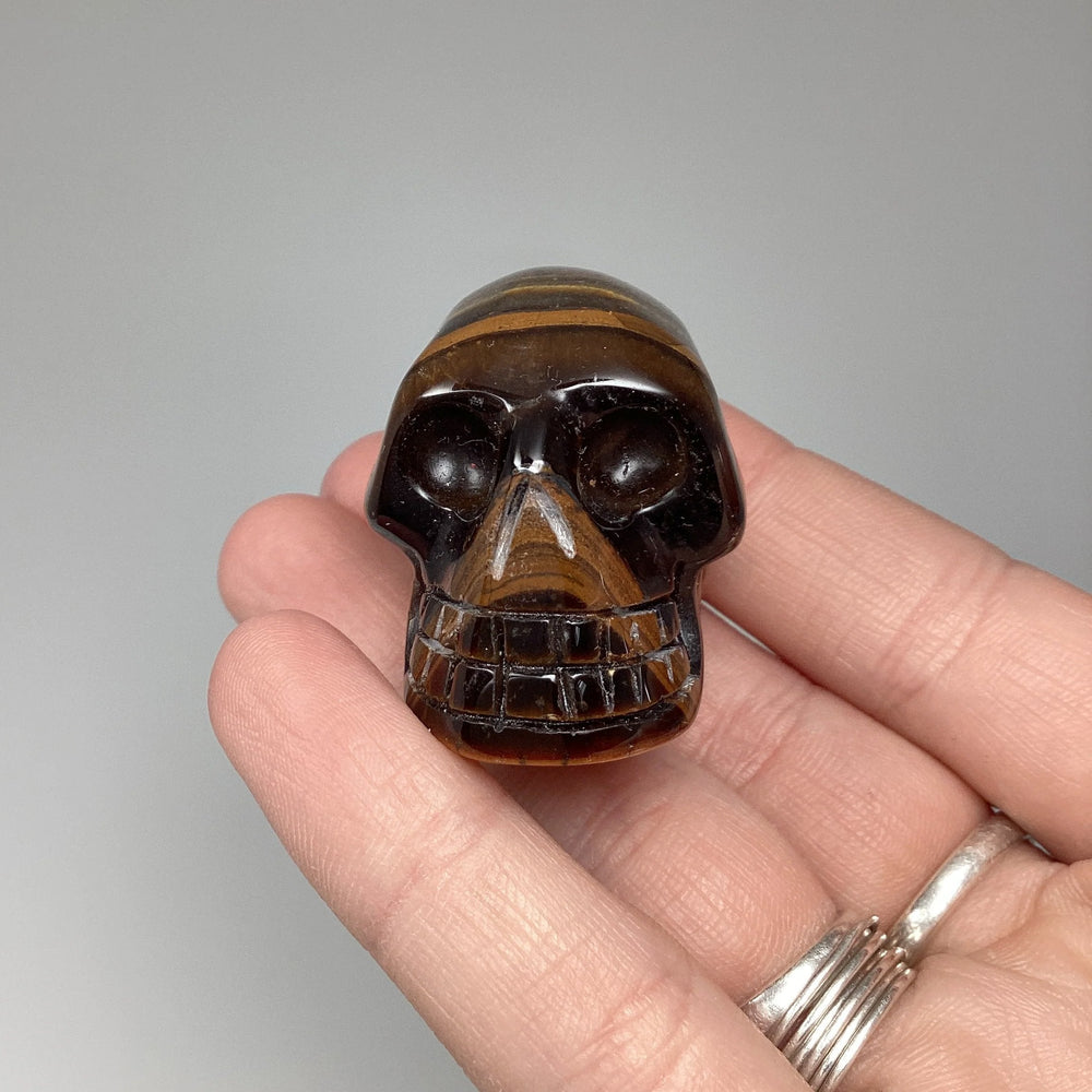 Carved Tiger Eye Skull